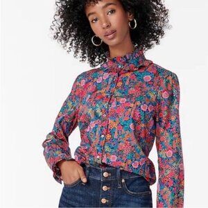 J. Crew Liberty Fabrics Classic Fit Boy Shirt in Ciara Floral Size XS